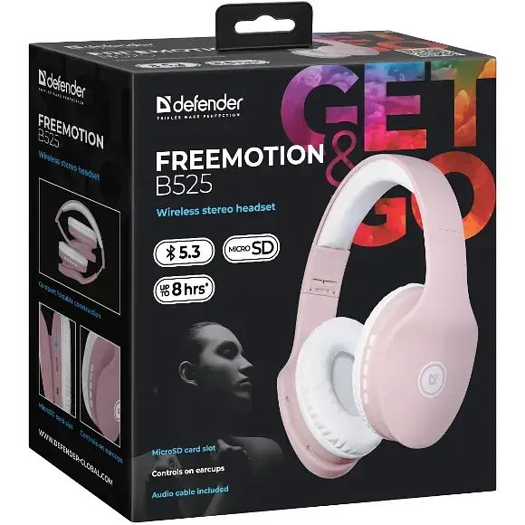 Гарнитура Defender FreeMotion B525 White/Pink (63528) (6787950) - фото 7