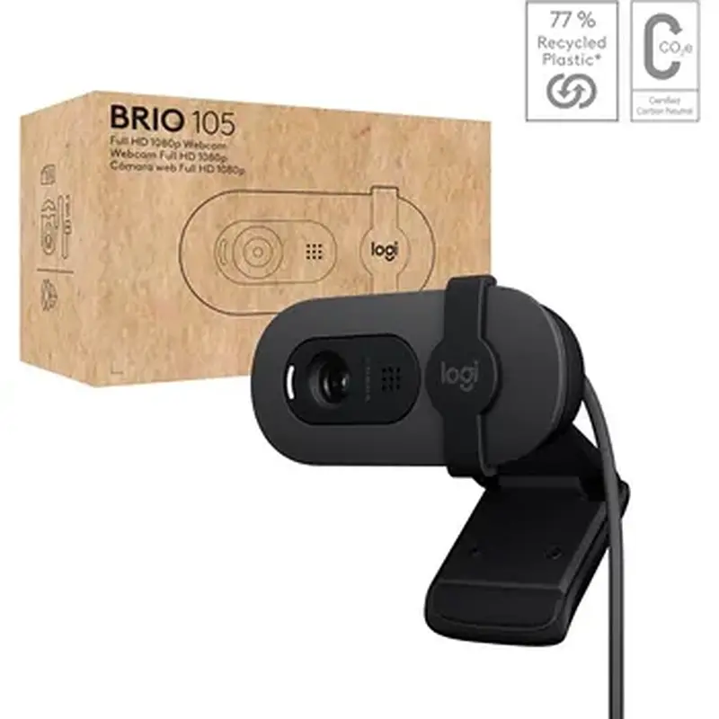 Веб-камера LOGITECH BRIO 105 FHD GRAPHITE (960-001592) - фото 7