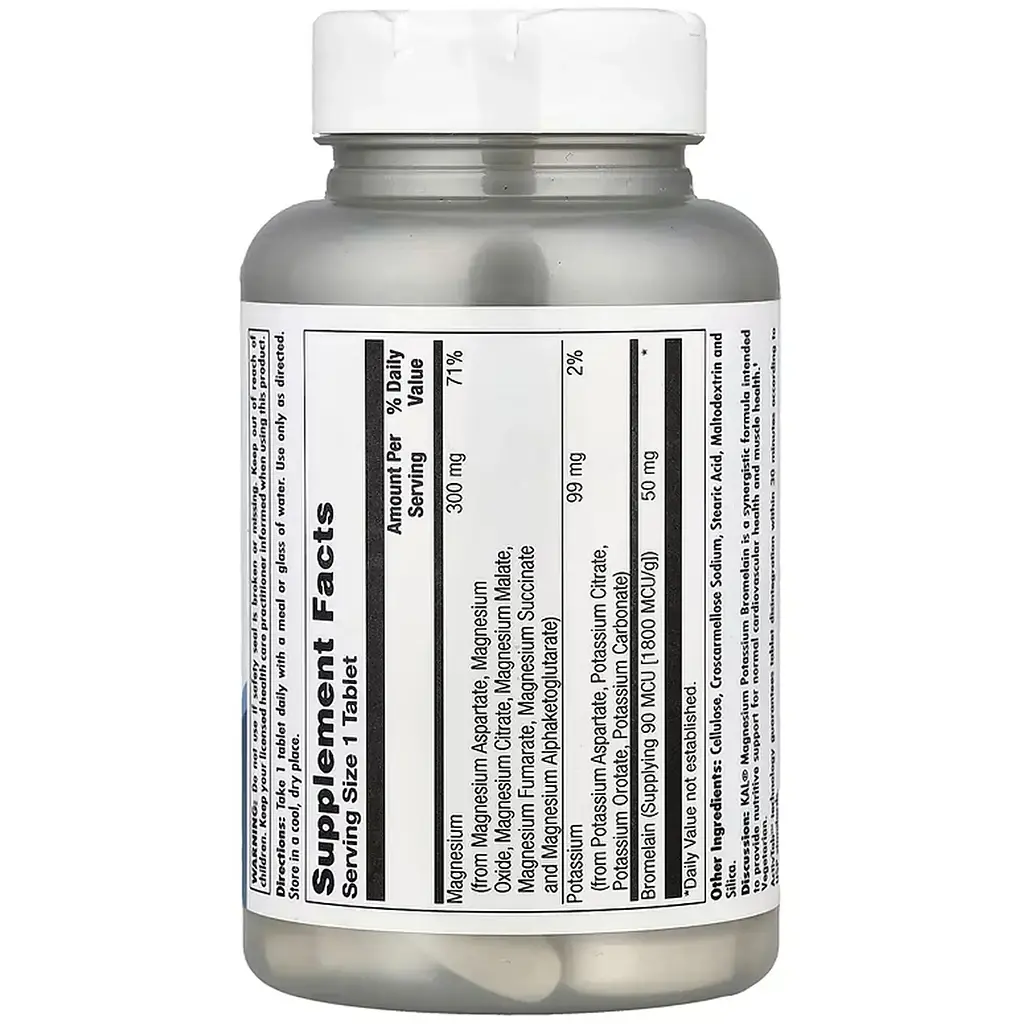 Дієтична добавка KAL Magnesium Potassium Bromelain 60 таблеток - фото 2