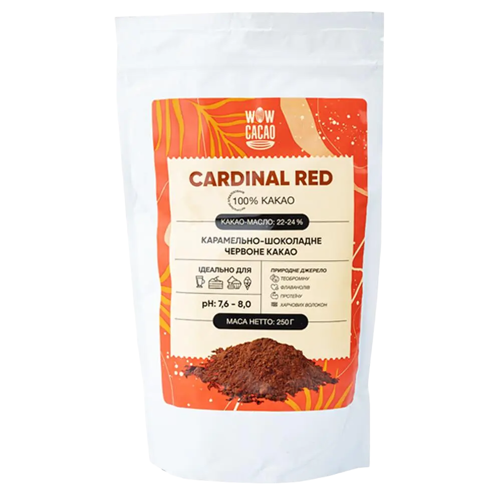 Какао-порошок 100% Какао WOW Cacao CARDINAL RED, 250 г