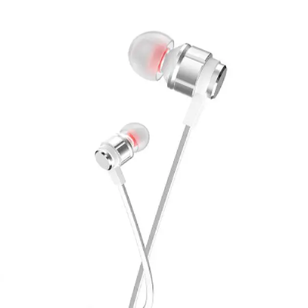 Проводные вакуумные наушники Hoco M85 Platinum sound universal earphone with mic, 3.5mm, 1.2m, silver - фото 2