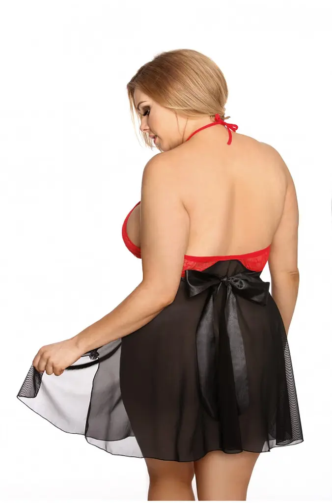 Комплект белья Anais Lydia 3XL/4XL черный с красным - фото 2