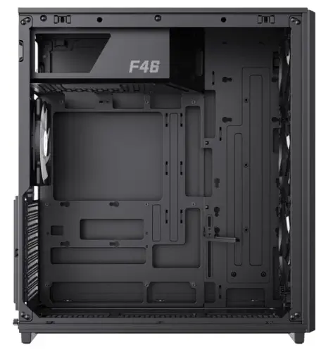 Корпус GameMax F46, Black, без БЖ, Mini Tower, ATX / Micro ATX / Mini ITX, Type-C / 2xUSB 3.0, макс. CPU - 169 мм / VGA - 350 мм, 4x120 мм ARGB, боковая панель из закаленного стекла - фото 6