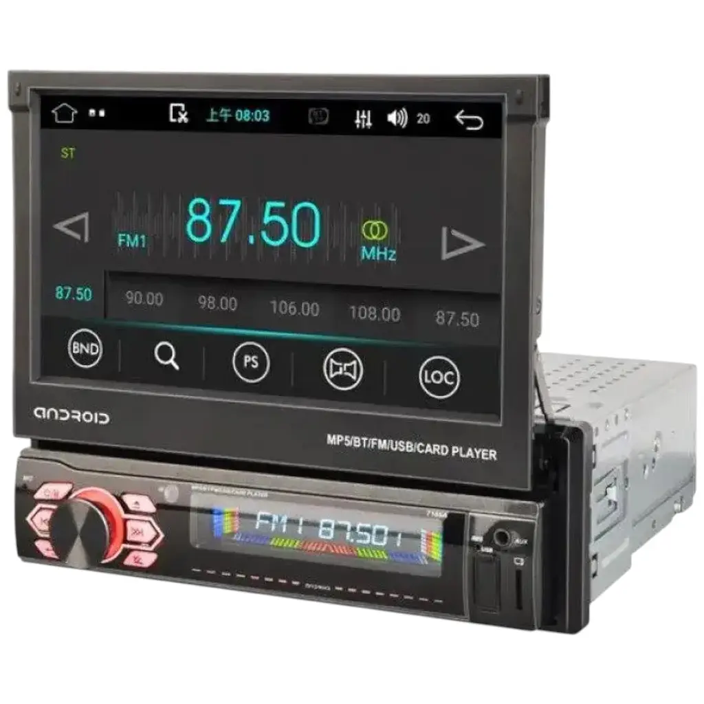 Автомагнітола Pioneer Car Audio Android 7188A 1DIN з висувним сенсорним екраном - фото 2