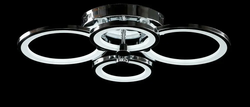 Люстра стельова LED Splendid Ray LK38/2+2, 120W, хром, білий, сучасний стиль з пультом, димер - фото 3