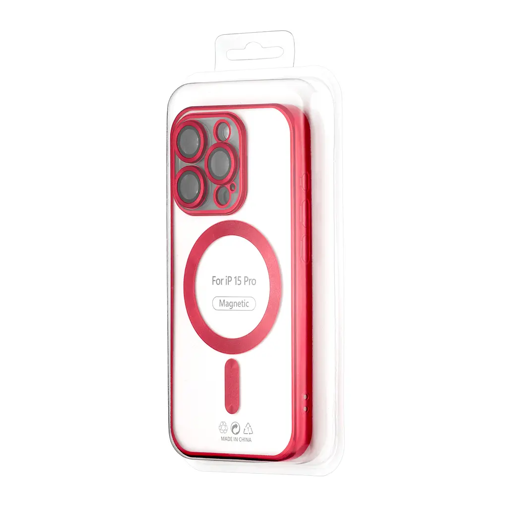 Чохол Ductil Metallic Edge with MagSafe (Protected Camera & Lens) iPhone 15 Pro Red - фото 2