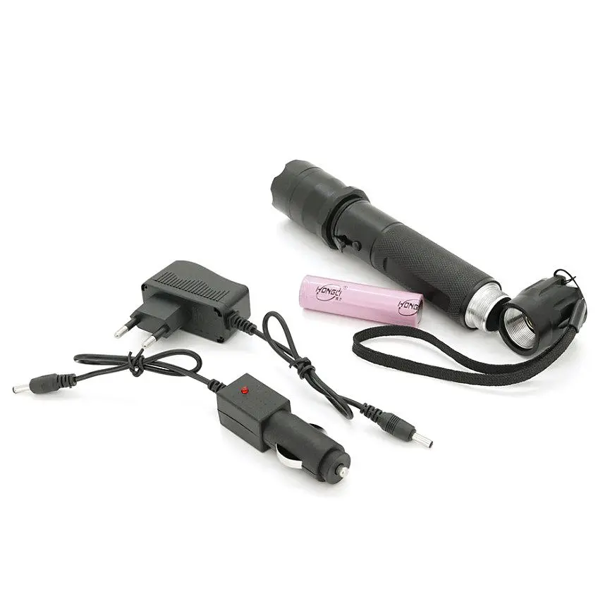 Фонарик ручной с отпугивателем Voltronic BL1102-ХPE 3W, 1 режим, 18650 2800mah, Black, IP44, СЗУ+АЗУ - фото 2
