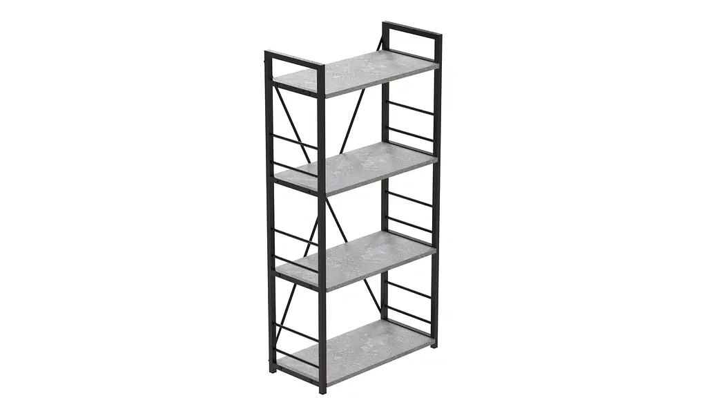 Етажерка 4/60 Ferrum-decor Серії Коннект 120x60x28 чорний ДСП Бетон 16мм (FRD-105552) - фото 5