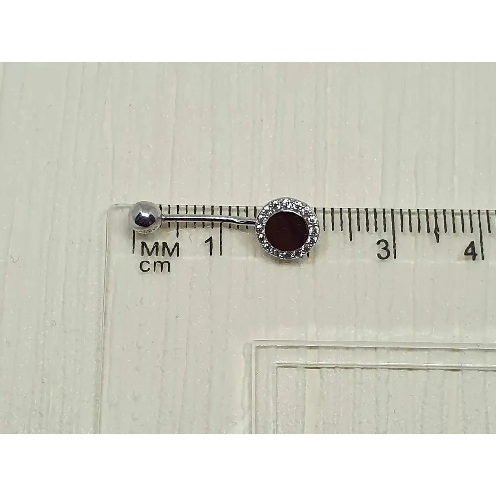 Золотая серьга-пирсинг Оникс с фианитами. ПИР00247 - фото 3