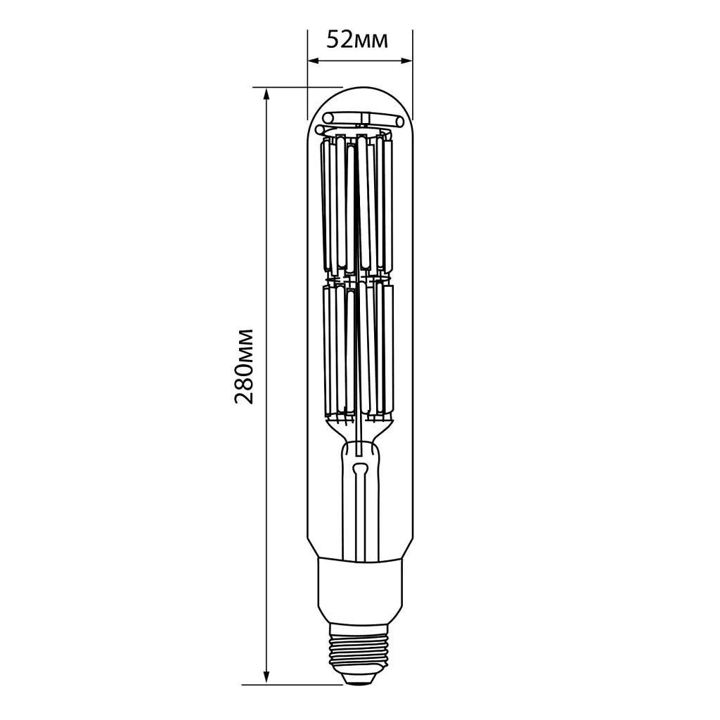 Лампочка Videx LED Filament T52F 50W E27 5000K (VL-T52F-50275) - фото 2