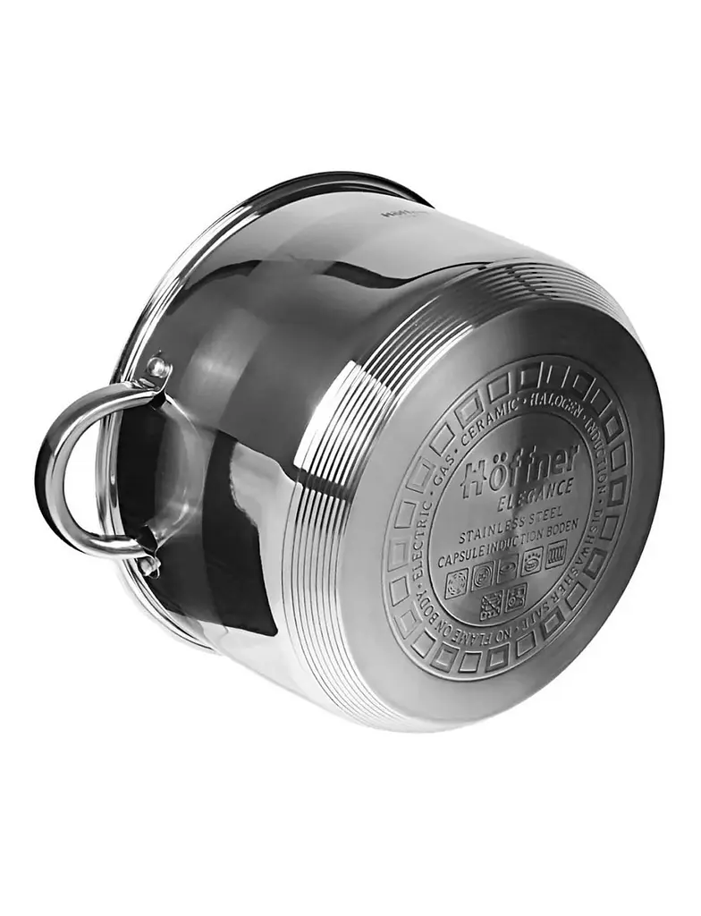 Набор кастрюль с крышками Hoffner HF-4441 со сковородой и сотейником нержавеющая сталь 5-слойное дно - фото 6