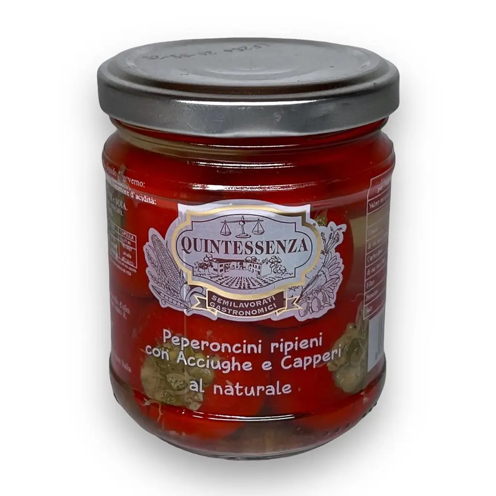 Перець чері Quintessenza Paperoncini ripieni con Acciughe e Capperi 180 г