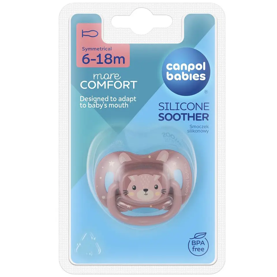 Пустушка силіконова симетрична Canpol babies Cute Animals 6-18 міс. 1 шт. колір в асортименті (34/925) - фото 8