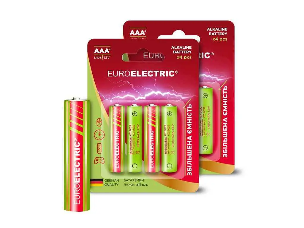 Батарейка лужна EUROELECTRIC LR03/AAA 4шт 1,5V PE blister - фото 3