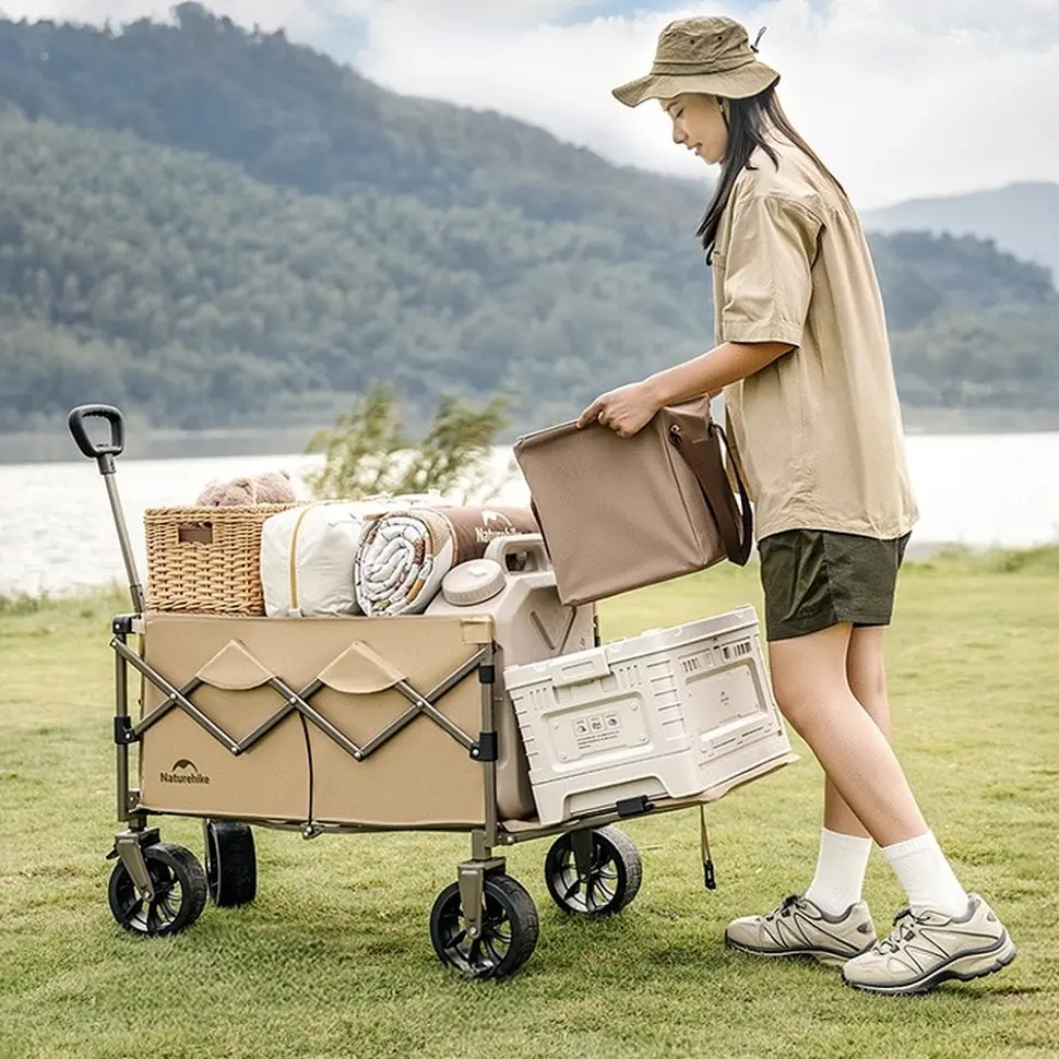 Візок туристичний складаний Naturehike Light CNK2350JJ012, 70+50 л, коричневий - фото 3