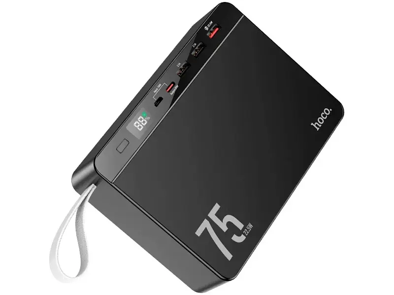 Зовнішній акумулятор (павербанк) Hoco J94 Overlord 75000mAh 22.5W Black - фото 3