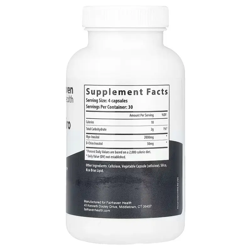 Міо-інозитол та D-хіро інозитол Fairhaven Health Myo + D-Chiro Inositol 120 капсул - фото 2