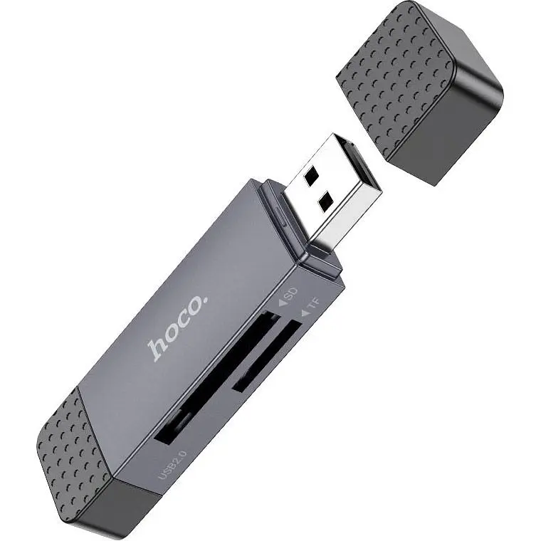 Кардрідер Hoco HB45 Spirit 2-in-1 USB 2.0 Metal Gray (6942007620512) [168993] - фото 2