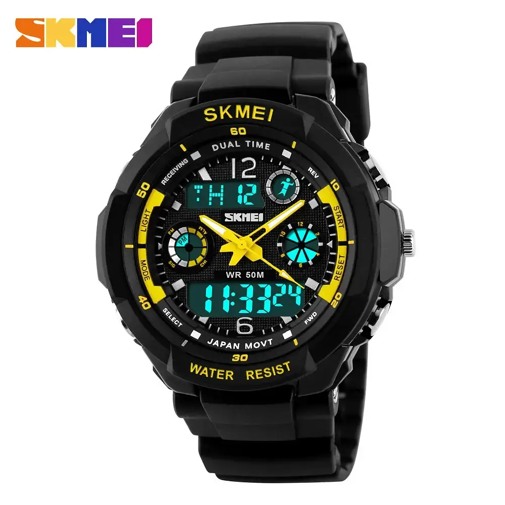 Чоловічий спортивний годинник Skmei S-Shock 0931 Жовтий - фото 2