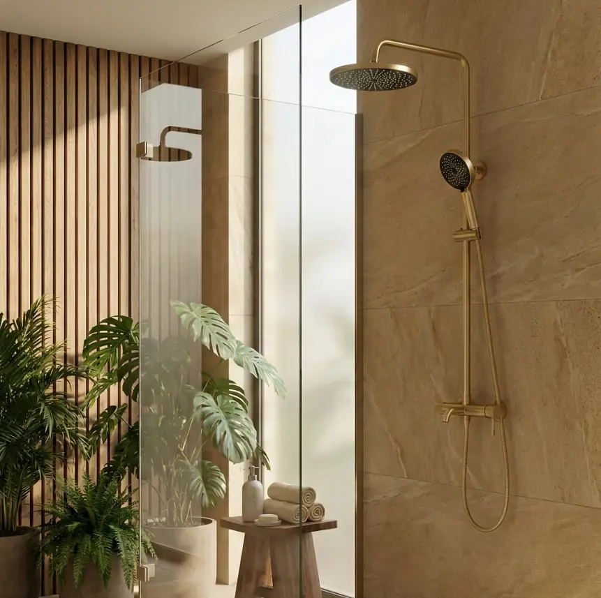 Душова система з виливом Rea Lungo Stripe brushed gold REA-P9490 - фото 6