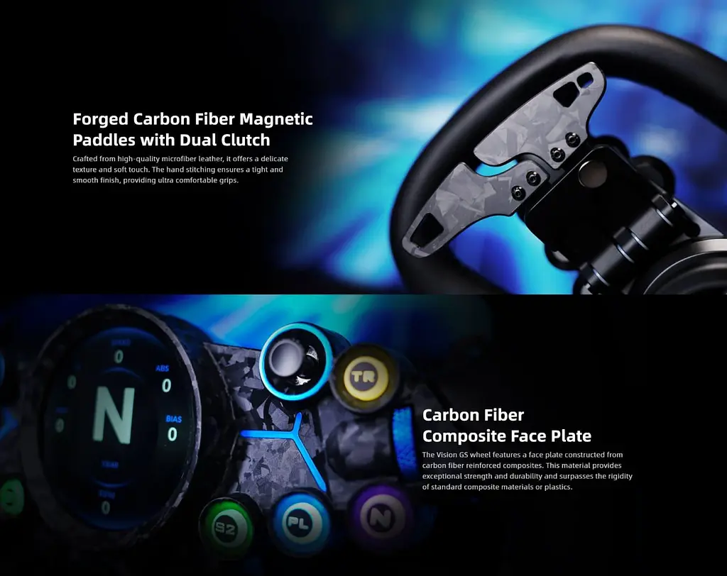 Кермо MOZA Racing Vision GS Steering Екран 2.8" RGB - фото 13