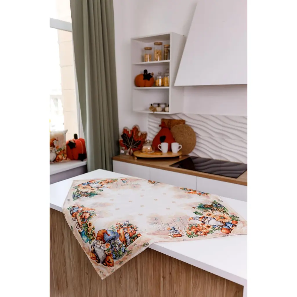 Скатертина Прованс гобеленова Гарбузові гноми 135х220 (036243) - фото 10