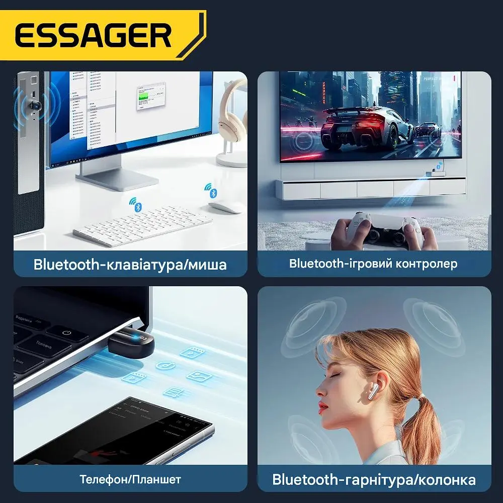 Адаптер Essager USB Bluetooth 5.3 - фото 3