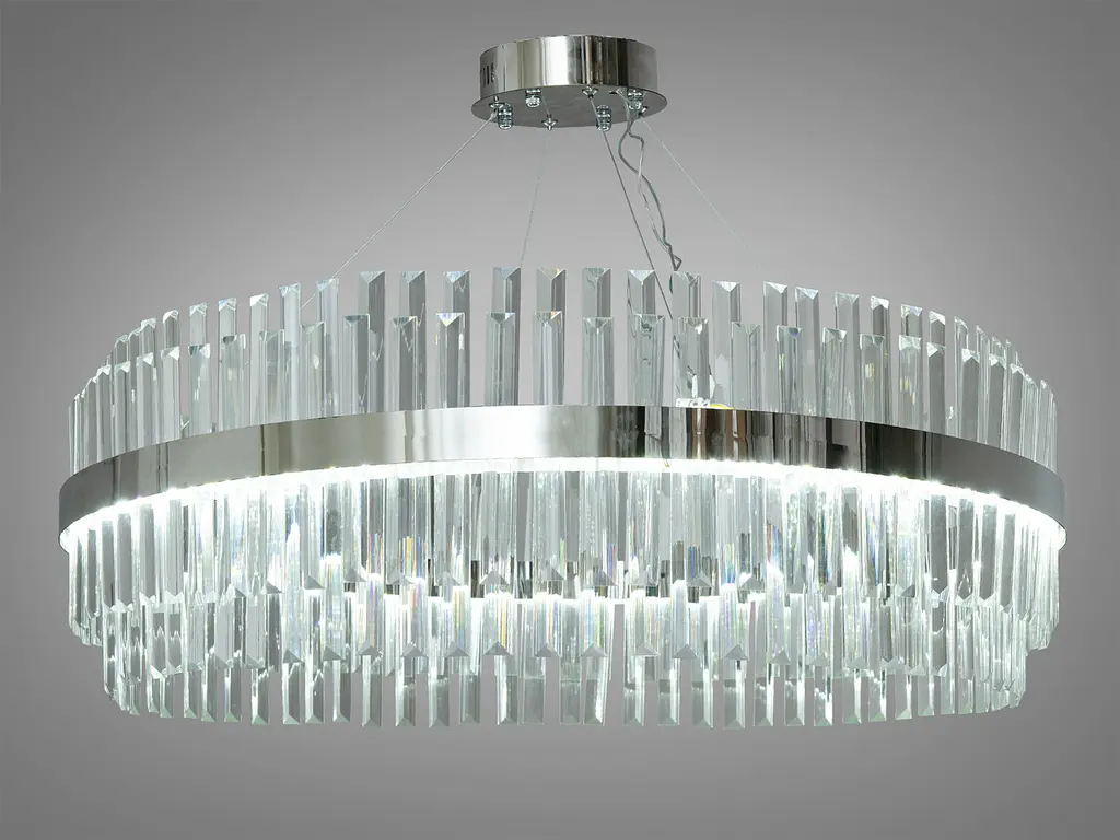 Підвісний світильник LED Diasha 840/800CH 190W, хром, регульована висота, для вітальні, коридору - фото 2