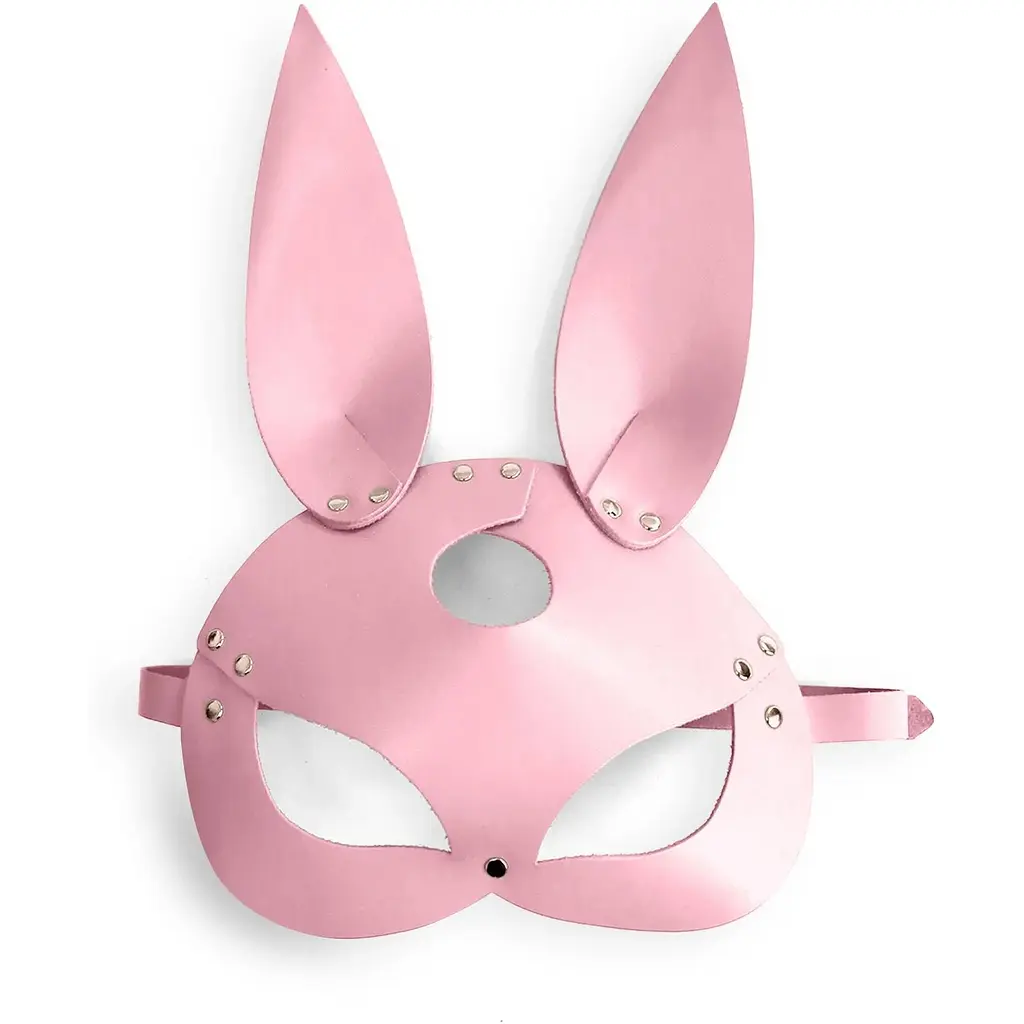 Шкіряна маска зайчика Art of Sex - Bunny mask, колір Рожевий - фото 3