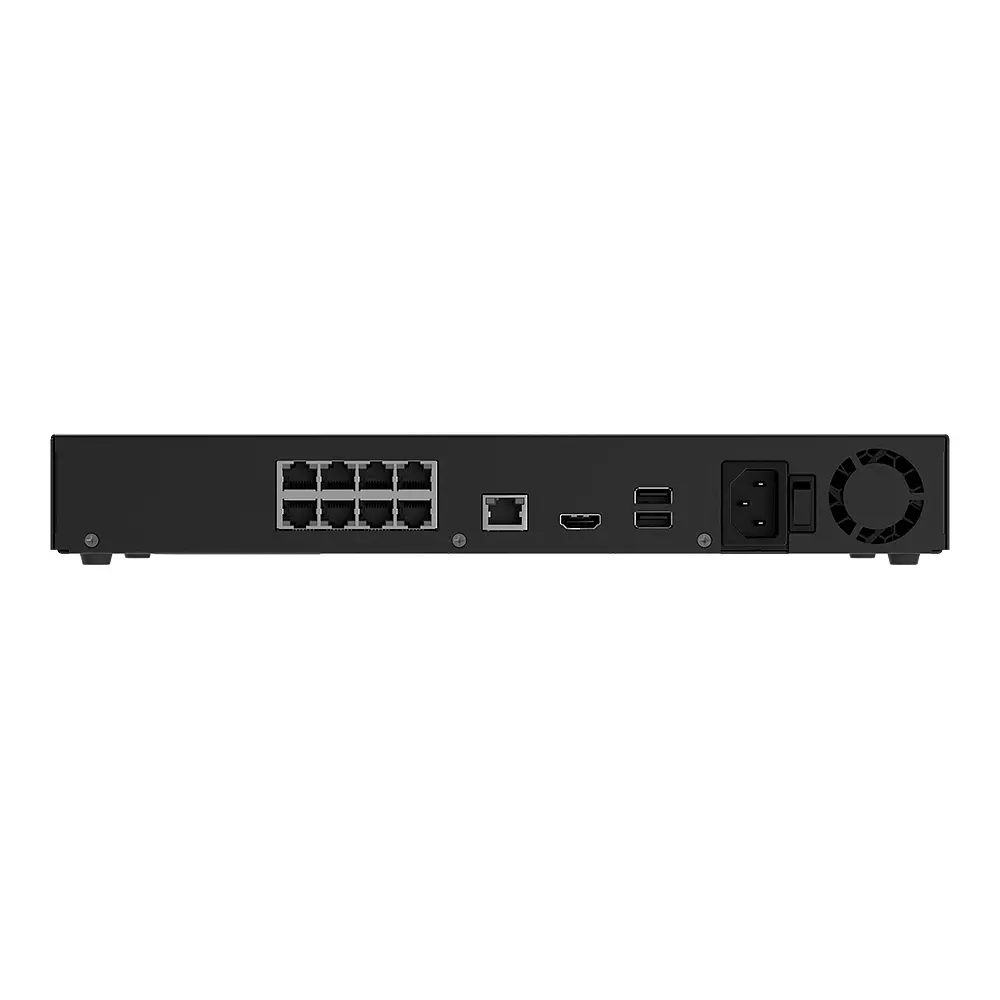 IP-відеореєстратор 8-канальний 12Mp Ajax NVR H2D8PAC (8-ch) Black з 8 портами PoE (26-00726) - фото 4