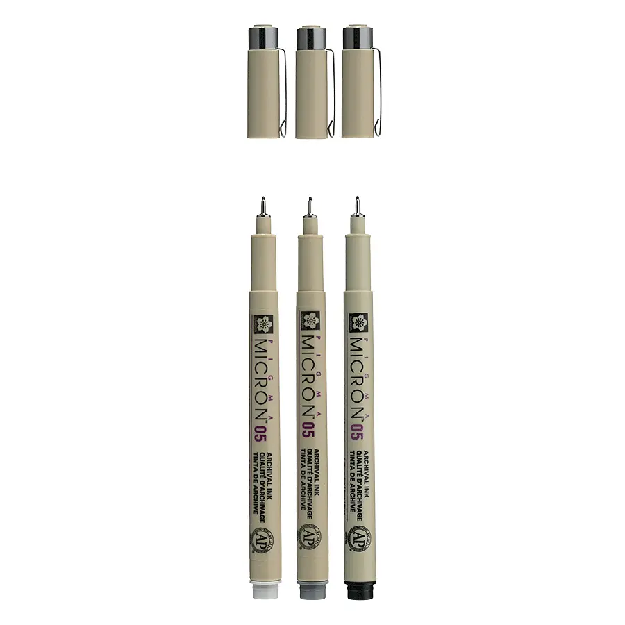 Набір лінерів Pigma Micron 05 BASIC 3 кольори Sakura - фото 3