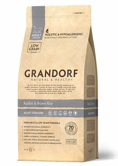 Сухий корм Grandorf Rabbit & Brown Rice Adult Sterilized для стерилізованих котів кролик з рисом 400 г (5404009501400)