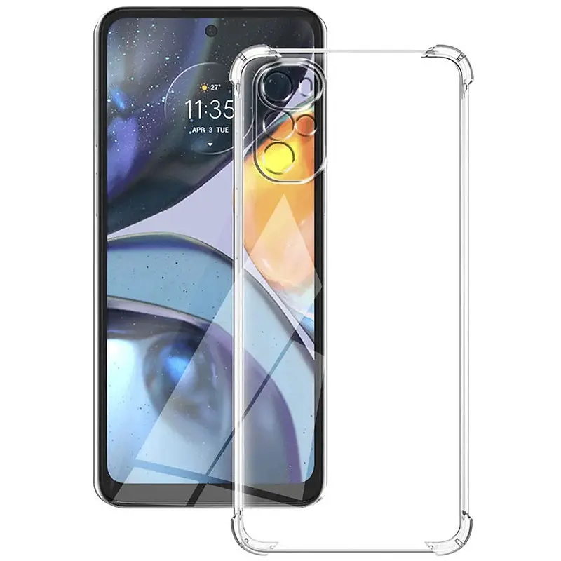 TPU чохол GETMAN Ease logo посилені кути Full Camera для Motorola Moto G22 Безбарвний (прозорий) - фото 4