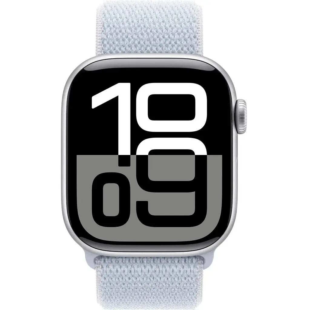 Apple Watch Series 10 GPS 42mm Silver Aluminum Case with Blue Cloud Sport Loop MWWD3 - фото 2