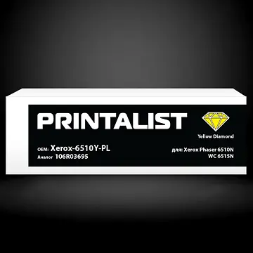 Туба з тонером PRINTALIST для Xerox Phaser 6510N, WC 6515N аналог 106R03695 Yellow ( 4300 ст.) (Xerox-6510Y-PL) - фото 4