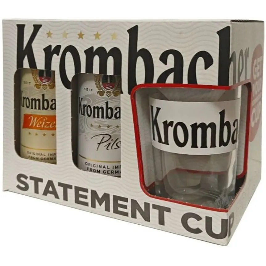 Подарунковий набір пива Krombacher Limited Edition 0.5 л х 5 шт. + келих - фото 1