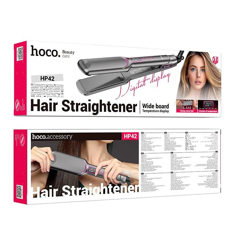 Плойка для укладання волосся HOCO Wide board hair straightener with digital display HP42 |6 levels temperature| - фото 2