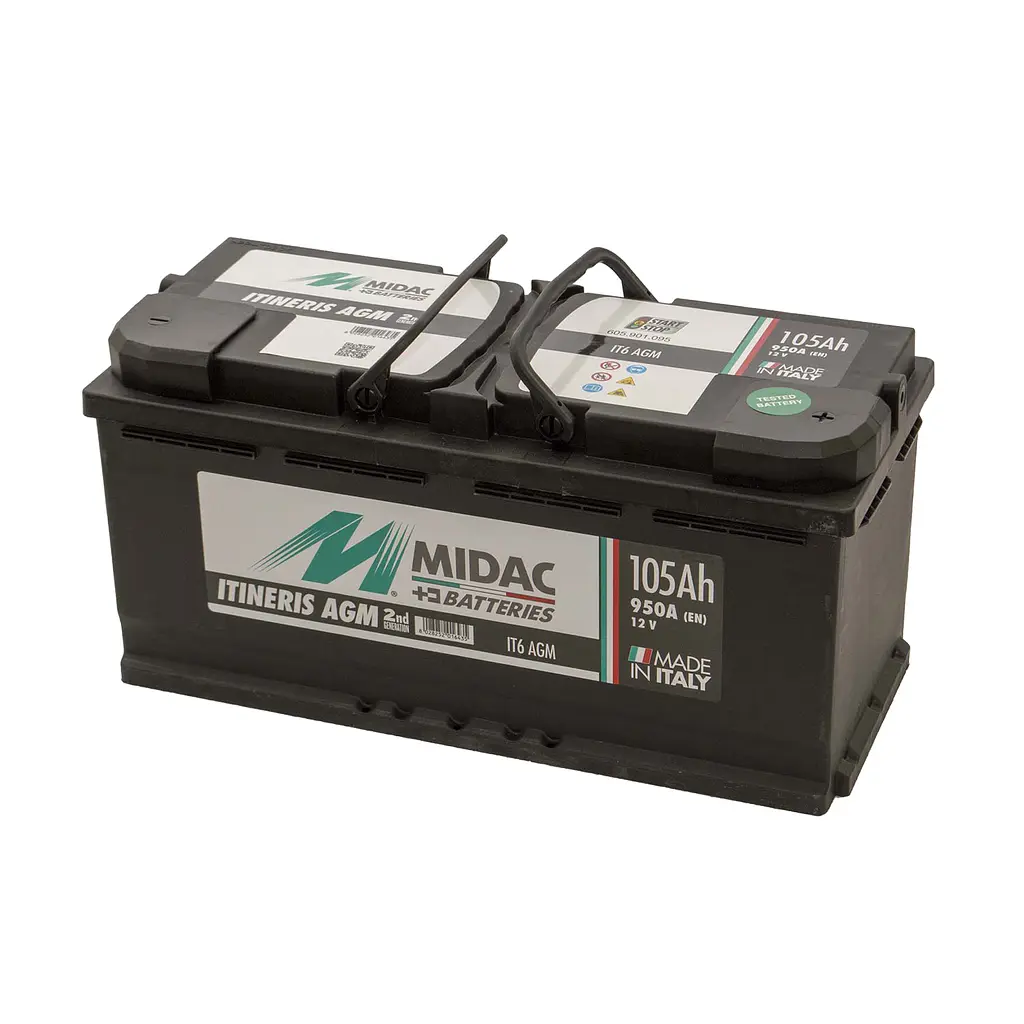 Аккумулятор 6СТ-105 Ah MIDAC ITINERIS START STOP AGM, 12V, 105Ah, R  EN950А - фото 3