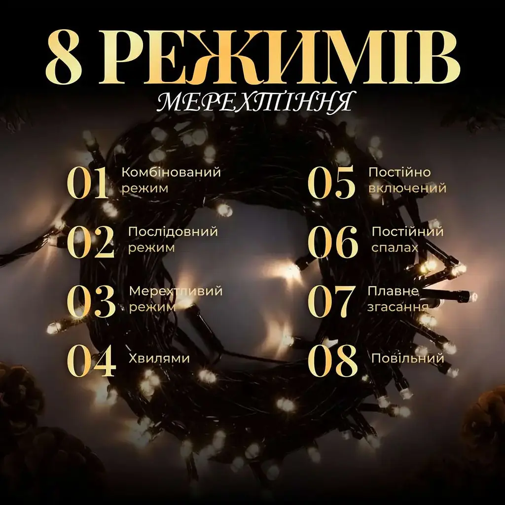 Гірлянда-нитка GarlandoPro 180 LED довжина 16 м, жовтий (M400LEDY) - фото 3