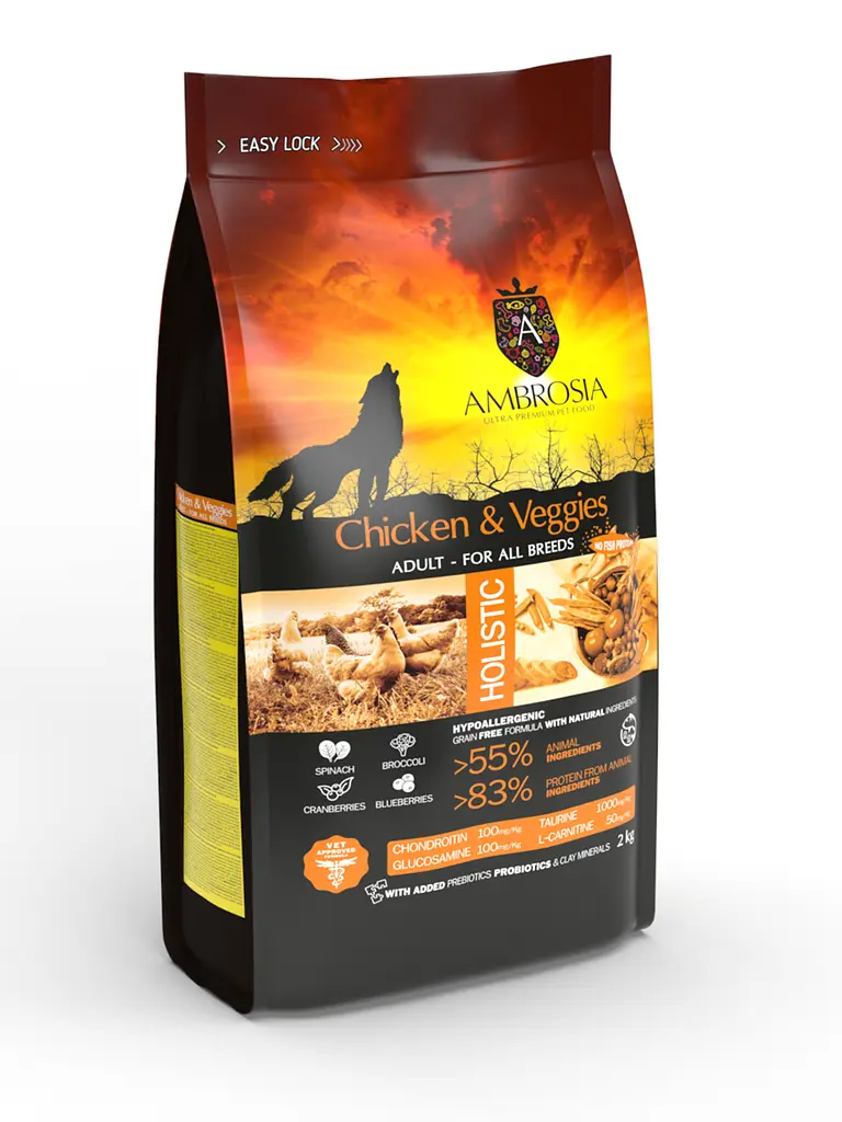 Корм сухий Ambrosia Grain Free Dog Adult Chicken & Veggies для дорослих собак усіх порід з куркою та овочами 12 кг - фото 2