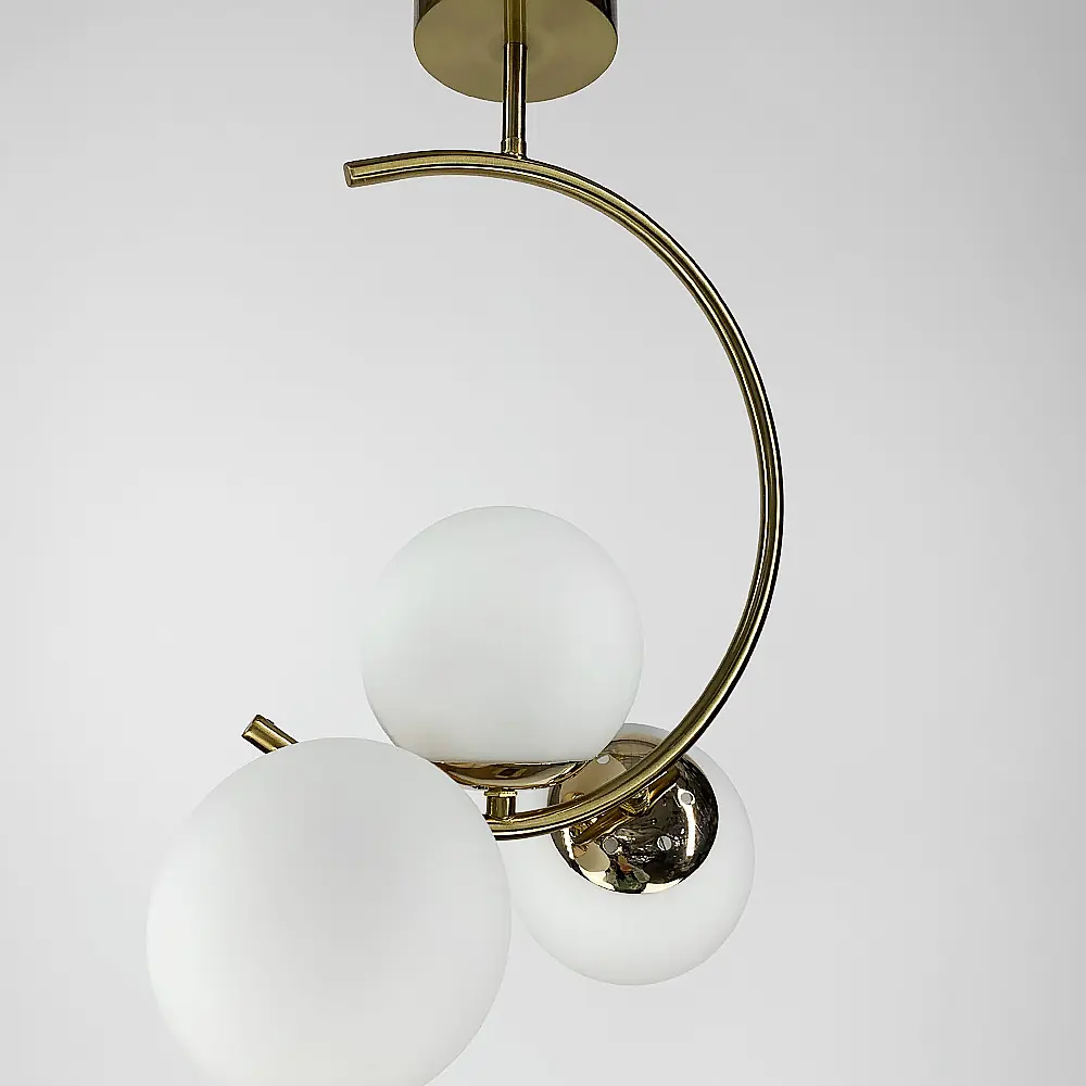 Люстра ASTORIA в латунном корпусе с белыми плафонами Ст. 068/3 AB+WT | Line F - фото 4
