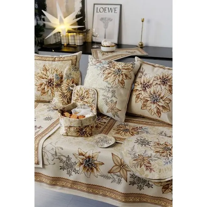 Наволочка гобеленова Прованс Золоте свято Квітка 45х45 см (36962) - фото 6