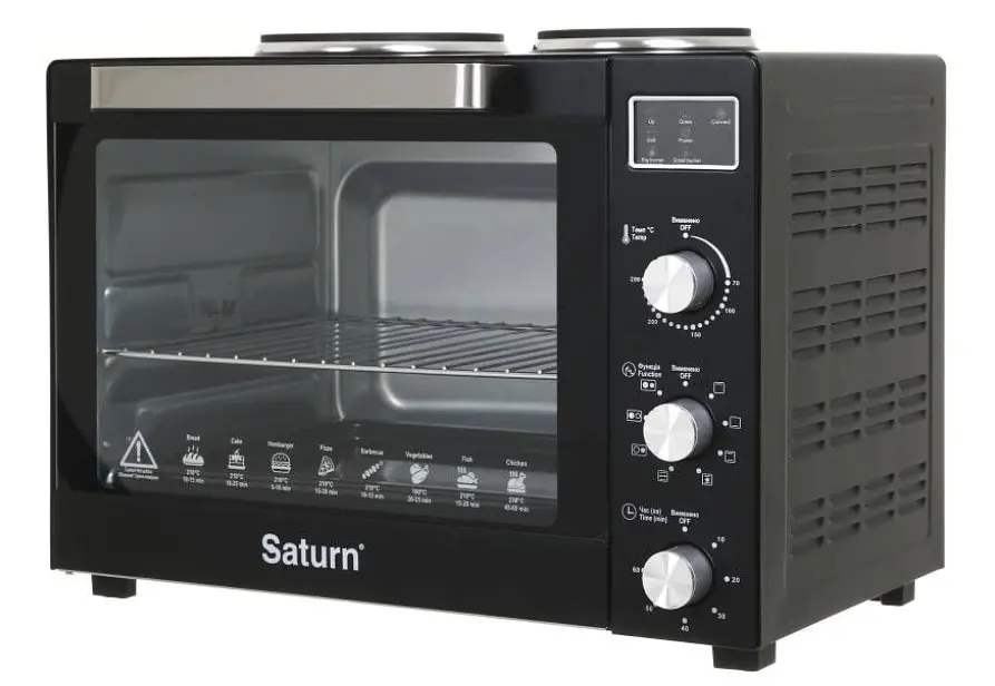 Духовка SATURN ST-EC3306 (чорна,конвекція,гриль,2 бліна,60л) - фото 5