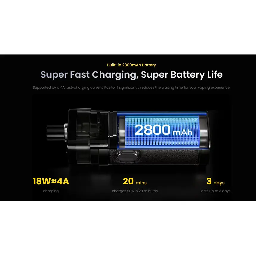 Под-система Smoant Pasito 3 100W Pod 2800mAh 7ml електронна сигарета Kit Space Grey (18827) - фото 6