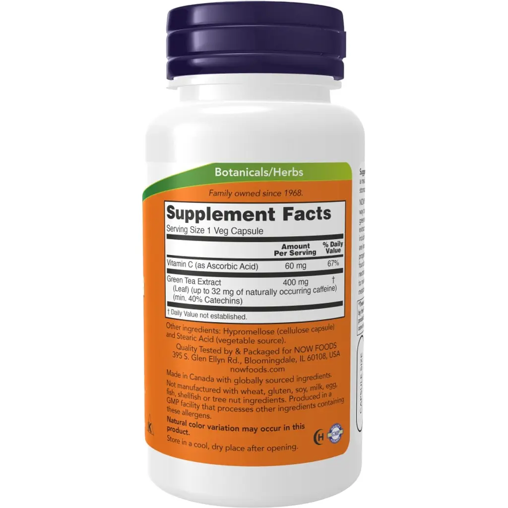 Екстракт зеленого чаю Now Foods Green Tea Extract 400 мг 100 капсул - фото 2