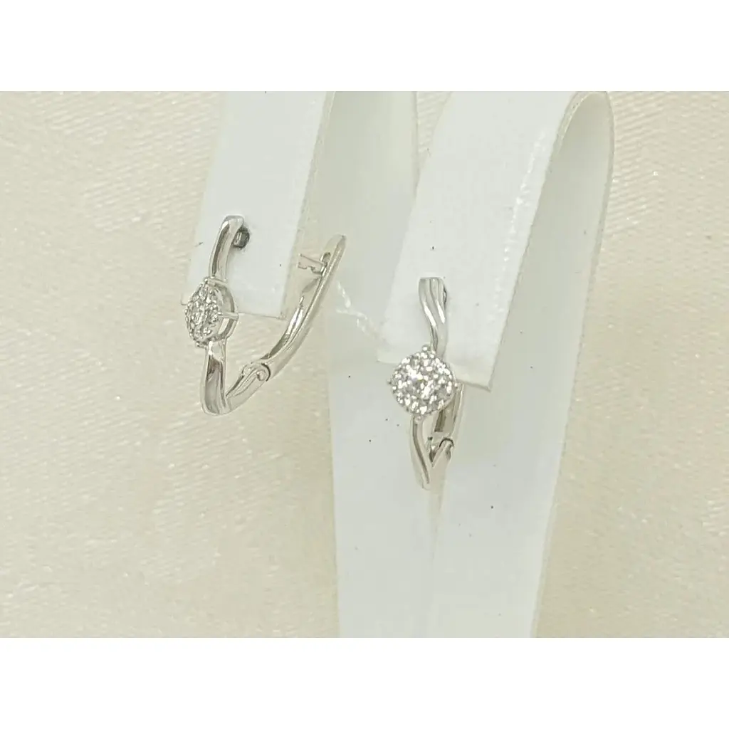 Золотые серьги Столичная Ювелирная Фабрика с фианитами. 110409Б - фото 2