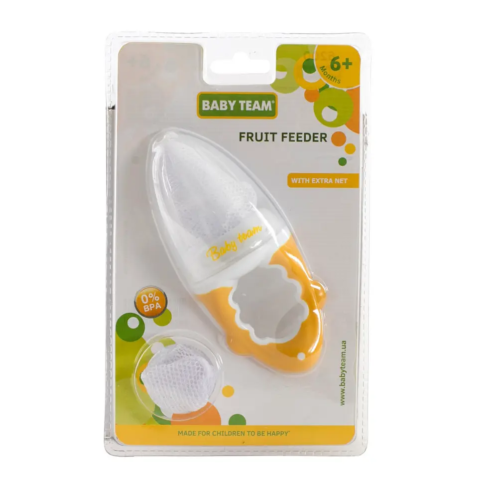 Ніблер для прикорму немовлят Фрут Фідер Baby Team 6200_жовтий, сіточка - фото 3
