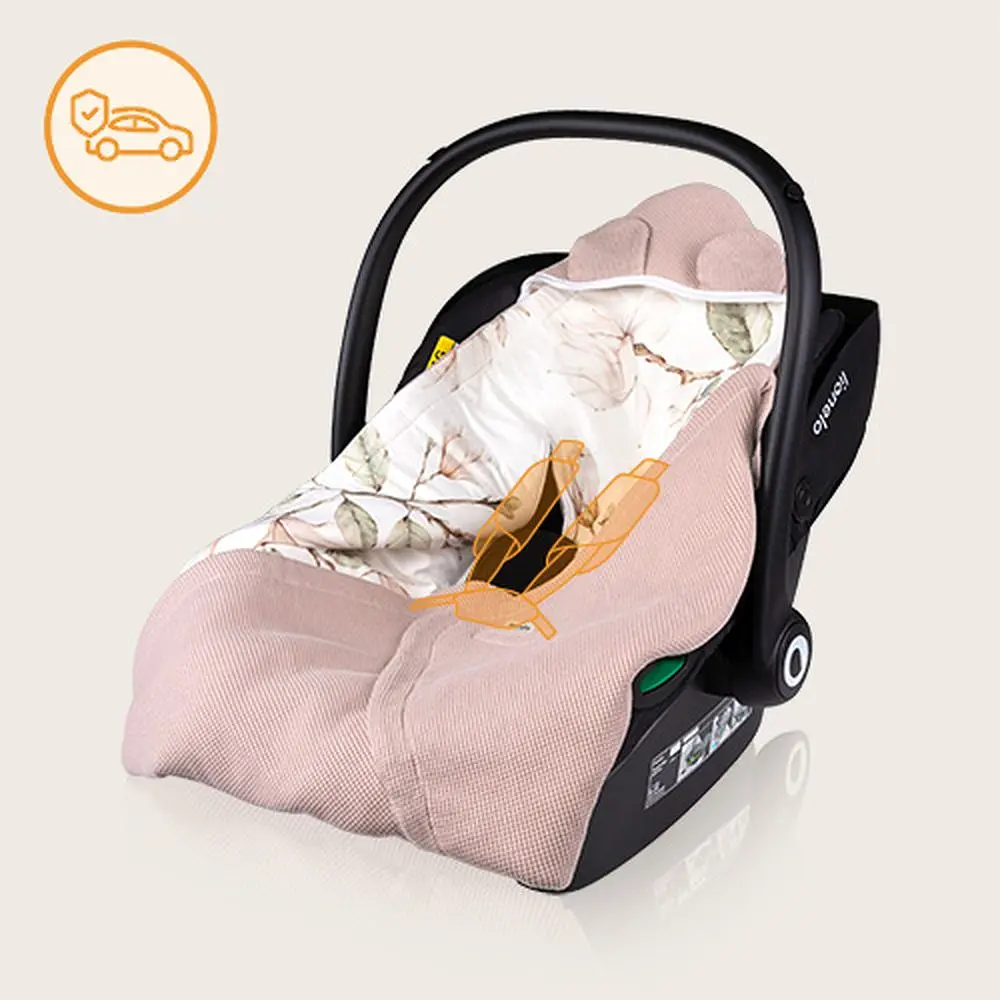Ковдра для люльки Lionelo Travel Swaddle Blanket beige magnolia (LO-TRAVEL SWADDLE BLANKET BEIGE MAGNOLIA) - фото 3