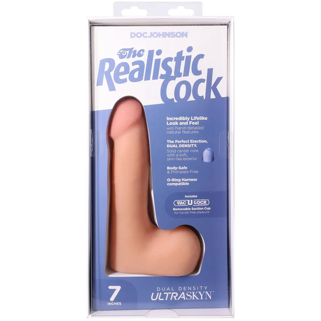 Фалоімітатор Doc Johnson The Realistic Cock ULTRASKYN 7 Inch with Balls, 17.8 см - фото 10