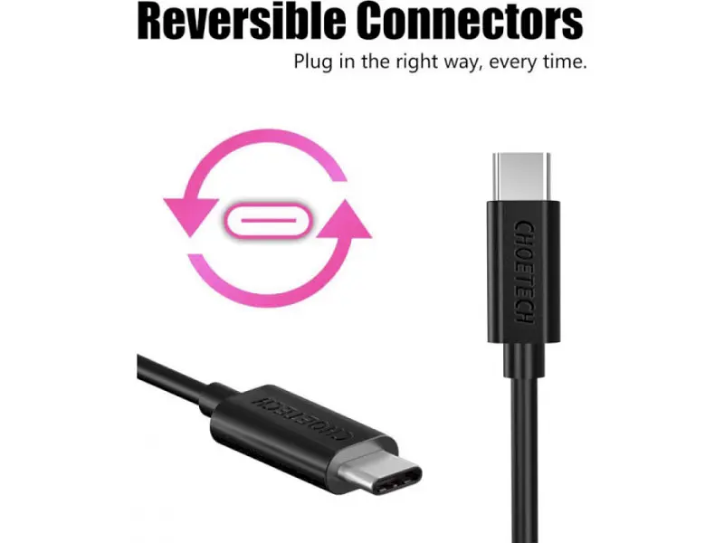 Кабель USB Type-C Choetech USB Type C to USB Type C 3m Black (CC0004) - фото 4
